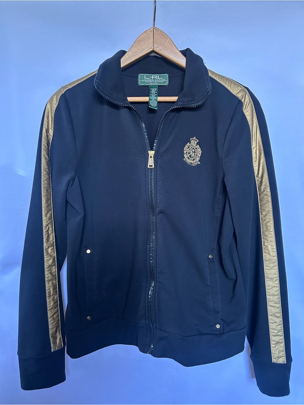 Ralph Lauren Navy Track Jacket with Gold Trim